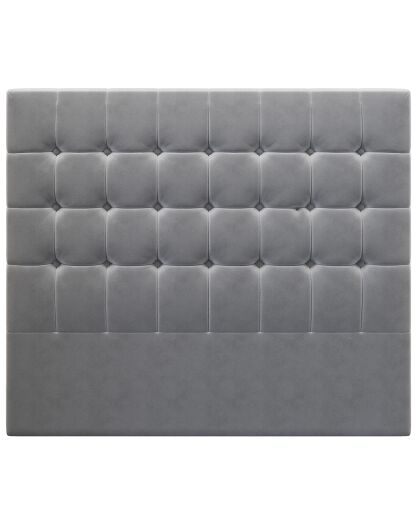 Tête de lit en Velours Sol grise - 200x12x120 cm